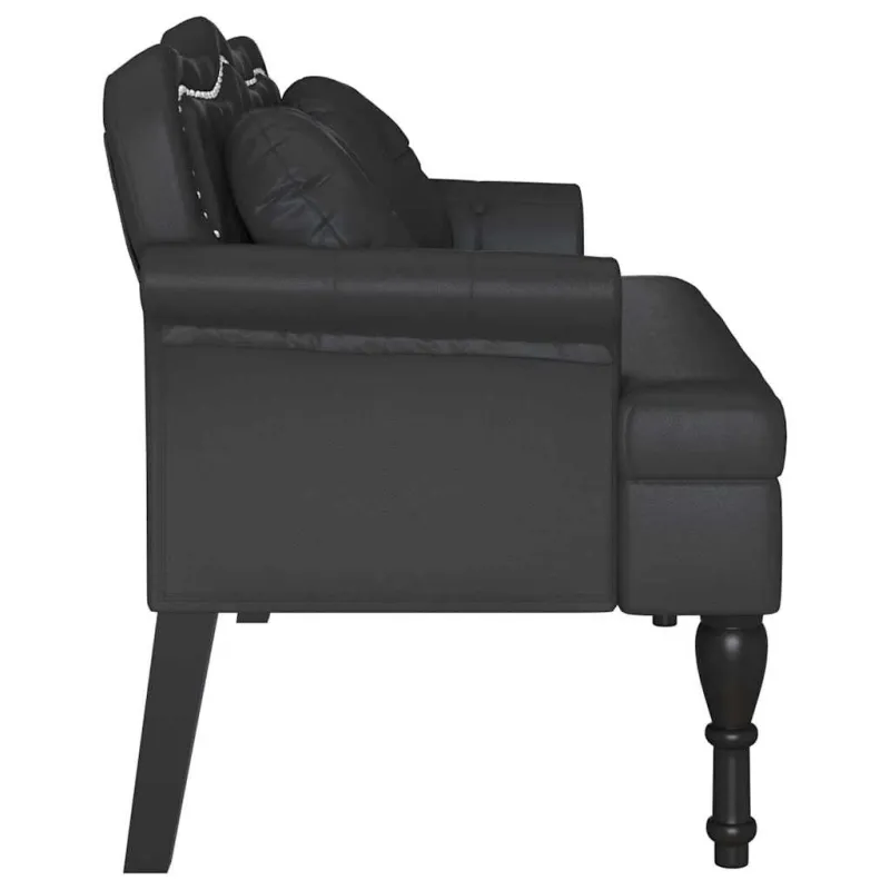Česterfildo suolas Juoda 120,5 x 65 x 75 cm Dirbtinė oda