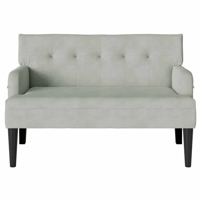 Česterfildo suolas Šviesiai pilka 112 x 65,5 x 75 cm Aksomas