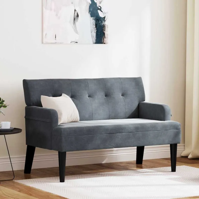Česterfildo suolas Tamsiai pilka 112 x 65,5 x 75 cm Aksomas