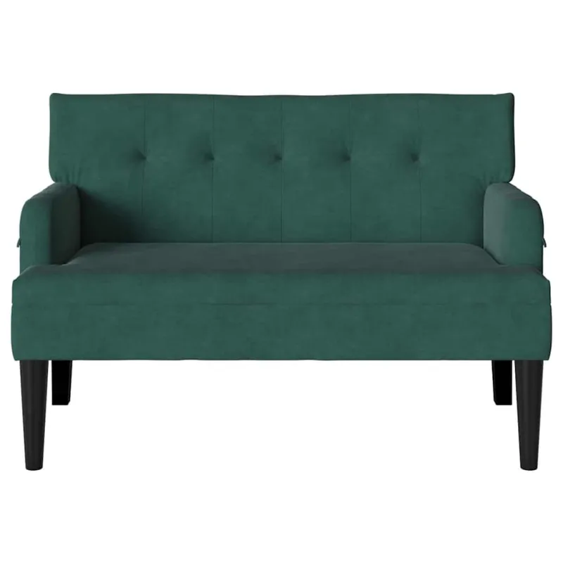 Česterfildo suolas Tamsiai žalia 112 x 65,5 x 75 cm Aksomas