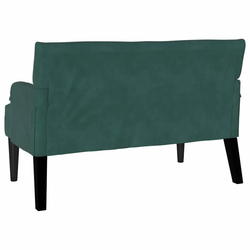 Česterfildo suolas Tamsiai žalia 112 x 65,5 x 75 cm Aksomas
