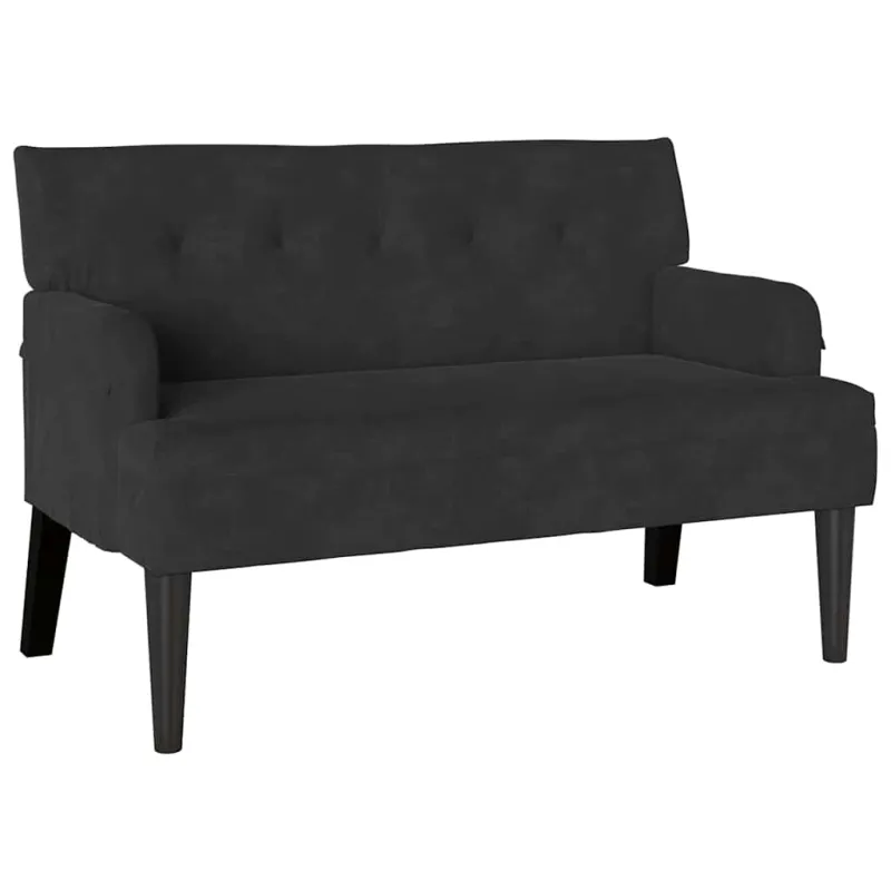 Česterfildo suolas Juoda 112 x 65,5 x 75 cm Aksomas