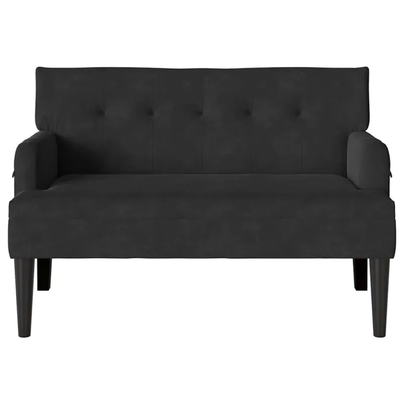 Česterfildo suolas Juoda 112 x 65,5 x 75 cm Aksomas