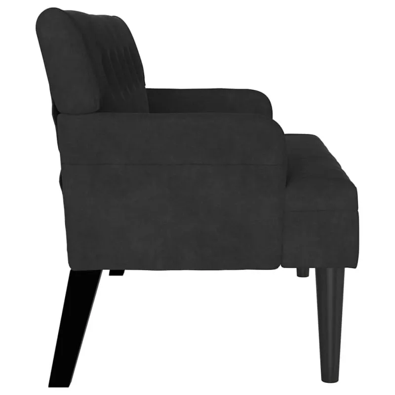 Česterfildo suolas Juoda 112 x 65,5 x 75 cm Aksomas