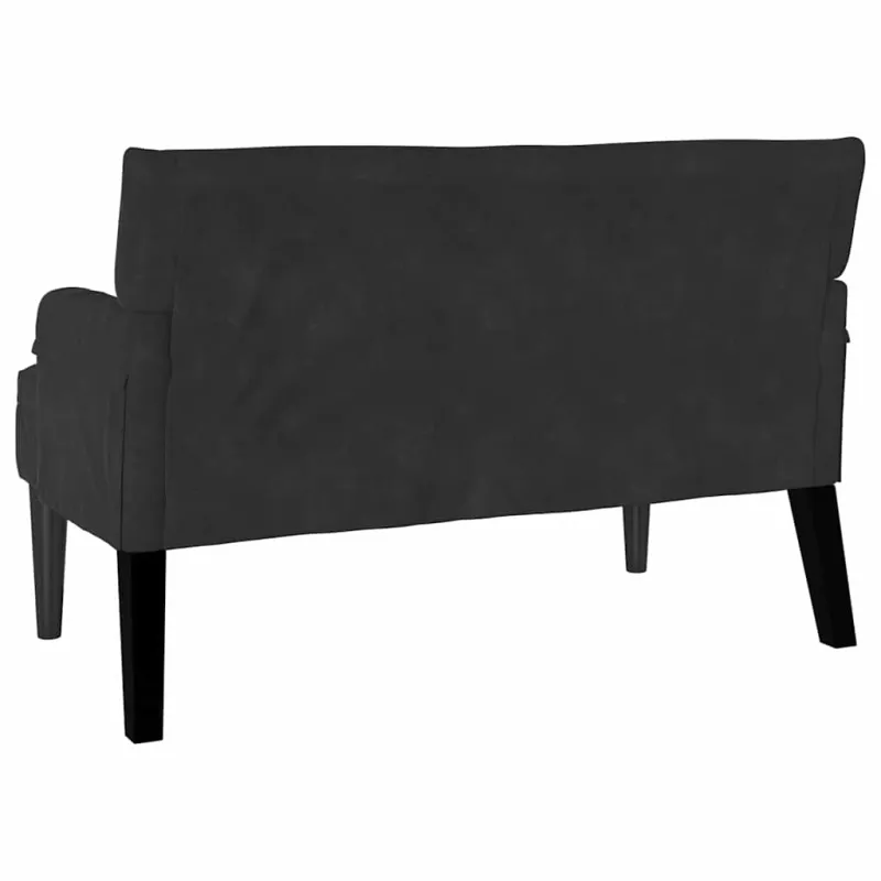 Česterfildo suolas Juoda 112 x 65,5 x 75 cm Aksomas