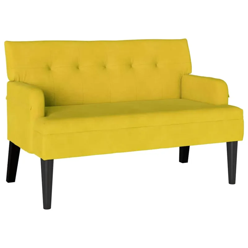 Česterfildo suolas Geltona 112 x 65,5 x 75 cm Aksomas