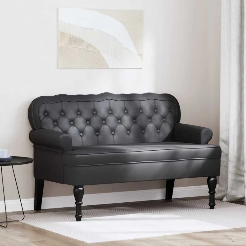 Česterfildo suolas Juoda 119,5 x 64,5 x 75 cm Dirbtinė oda