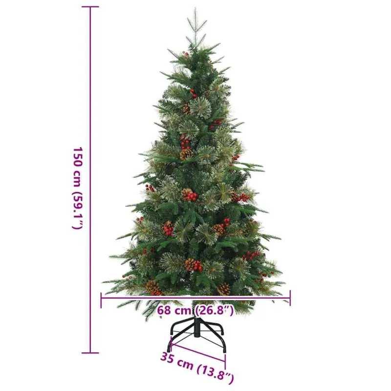 Dirbtinė Sulankstoma Kalėdų Eglutė s stovu Žalia 150 cm