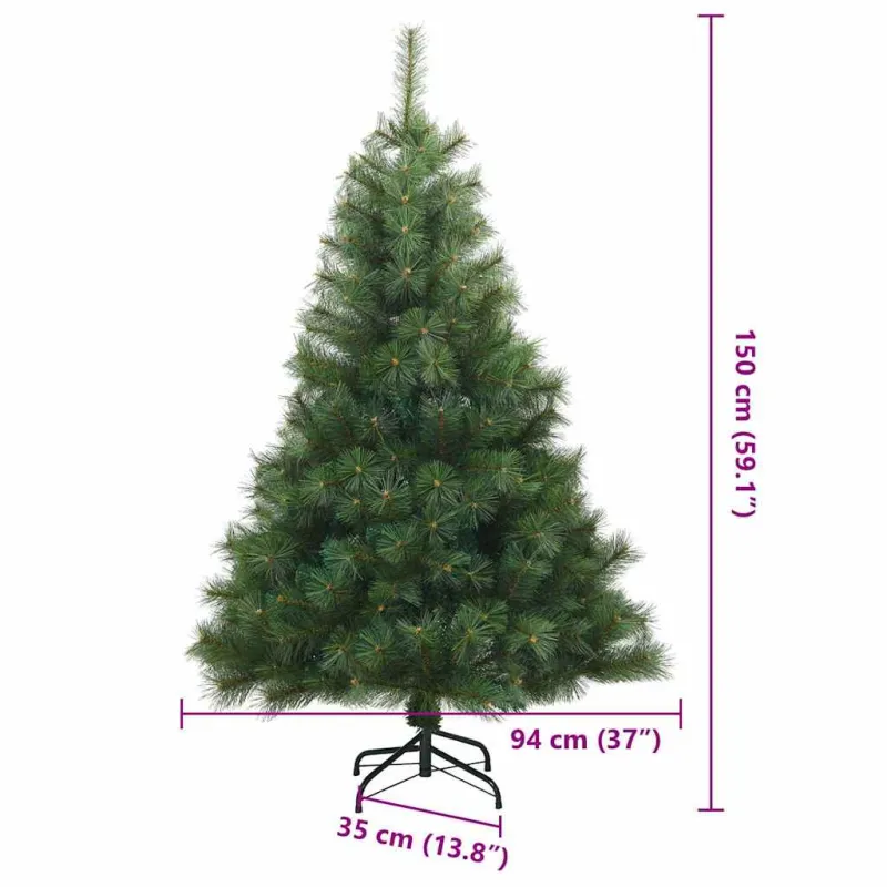 Dirbtinė Sulankstoma Kalėdų Eglutė Žalia 150 cm PVC, plienas