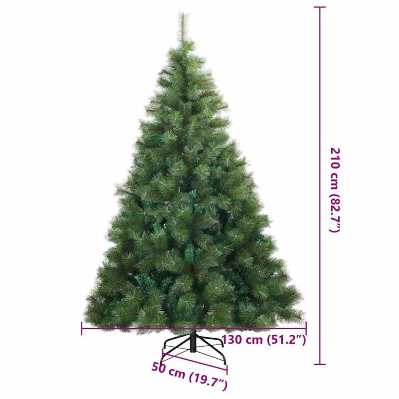 Dirbtinė Sulankstoma Kalėdų Eglutė Žalia 210 cm PVC, plienas