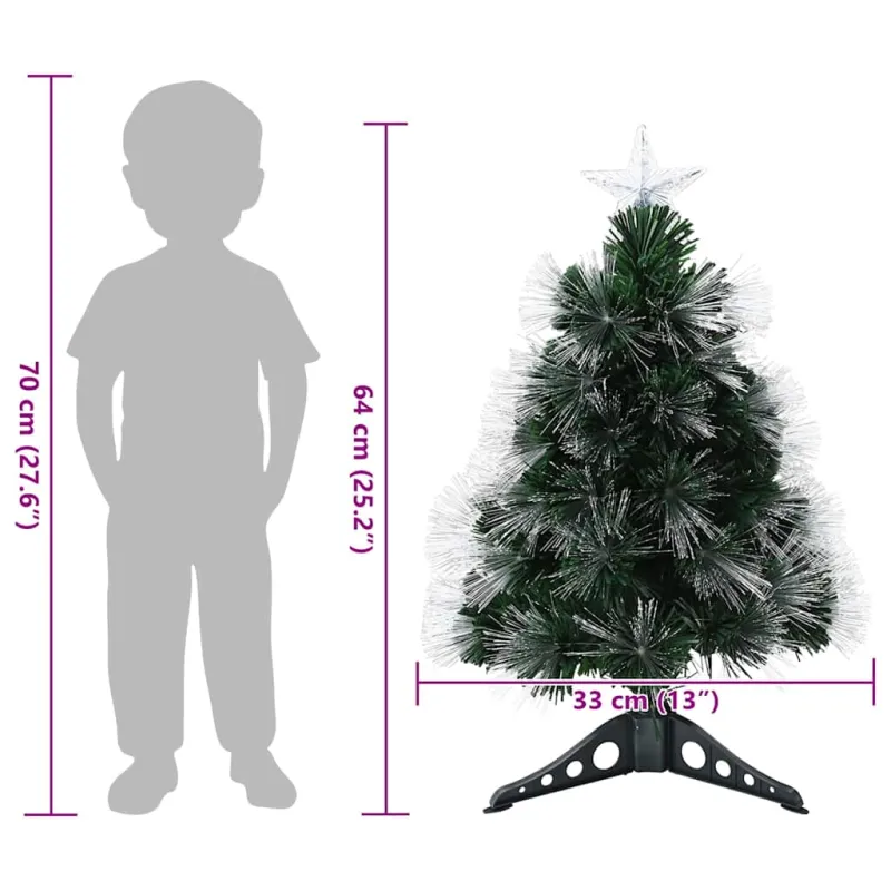 Dirbtinė Kalėdų eglutė su 50 LED s stovu Žalia 64 cm PVC