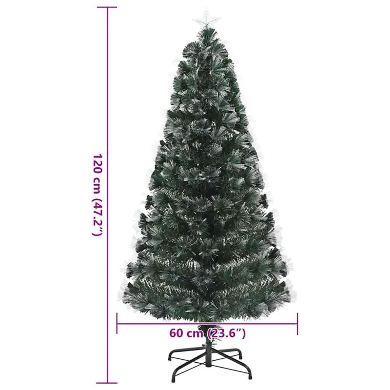 Dirbtinė Kalėdų eglutė su 120 LED s stovu Žalia 120 cm PVC