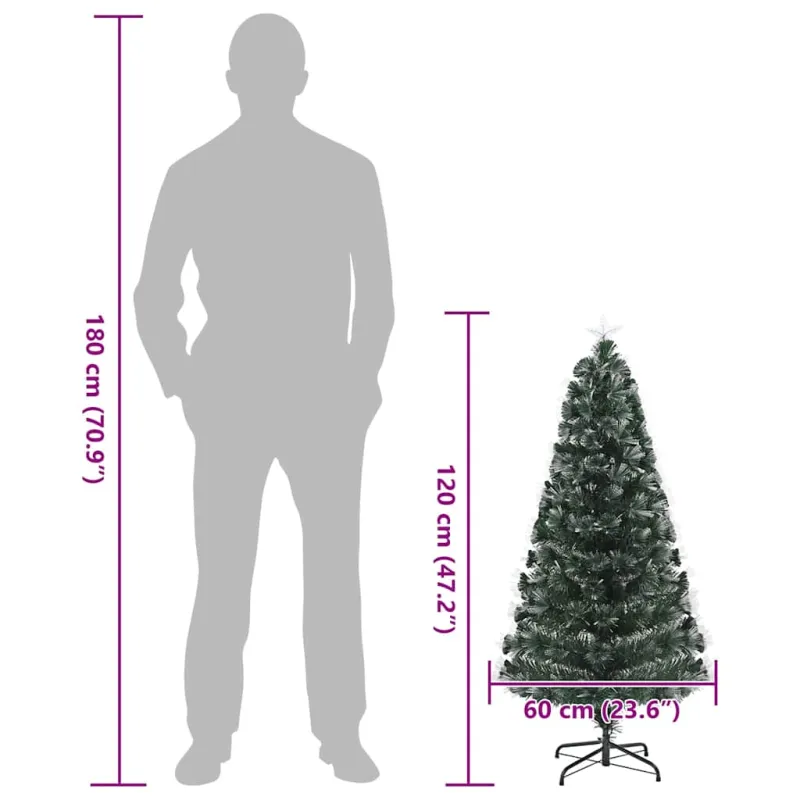 Dirbtinė Kalėdų eglutė su 120 LED s stovu Žalia 120 cm PVC