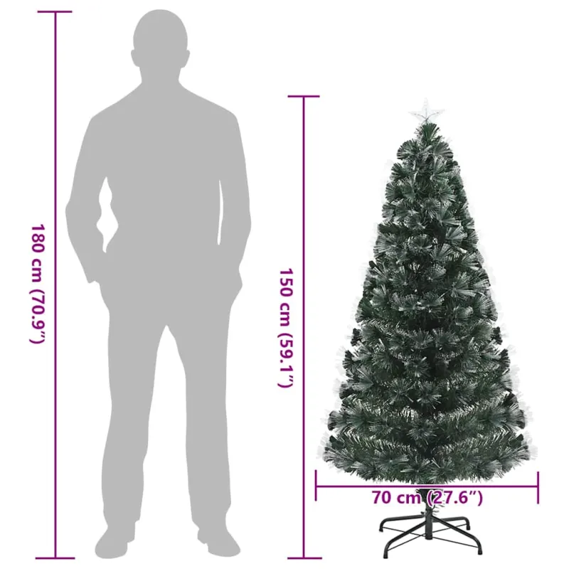 Dirbtinė Kalėdų eglutė su 160 LED s stovu Žalia 150 cm PVC