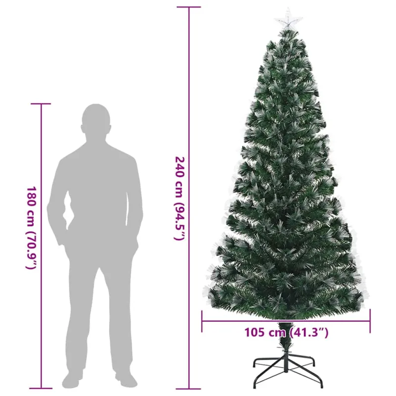 Dirbtinė Kalėdų eglutė su 300 LED s stovu Žalia 240 cm PVC