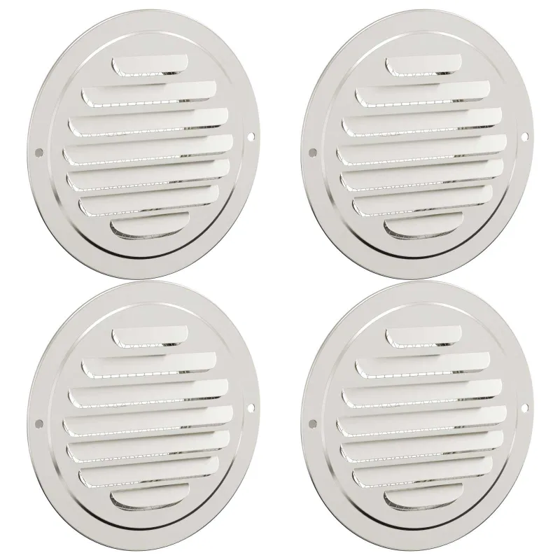 Oro ventiliacijos dangčiai 4 pcs Sidabro 80 mm