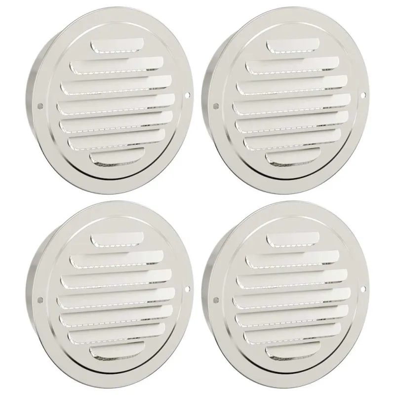 Oro ventiliacijos dangčiai 4 pcs Sidabro 125 mm