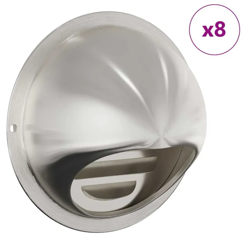 Oro ventiliacijos dangčiai 8 pcs Sidabro 100 mm