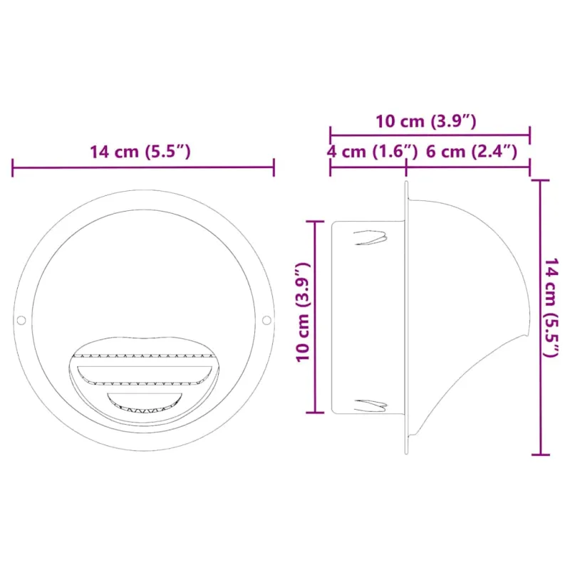 Oro ventiliacijos dangčiai 8 pcs Sidabro 100 mm