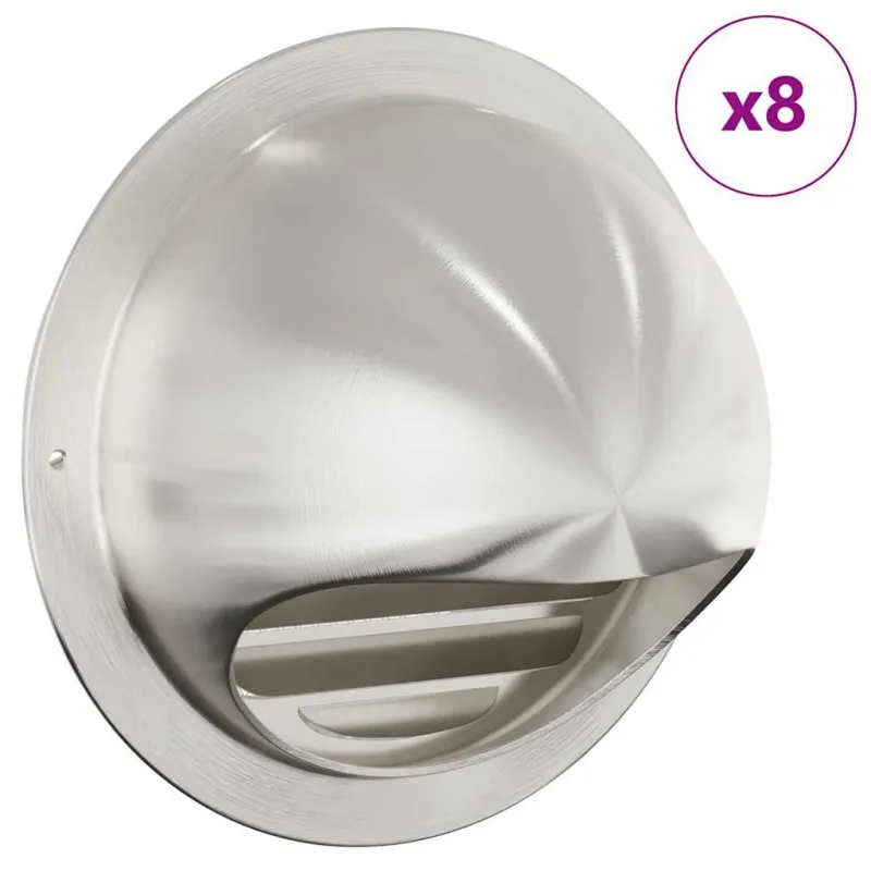 Oro ventiliacijos dangčiai 8 pcs Sidabro 150 mm