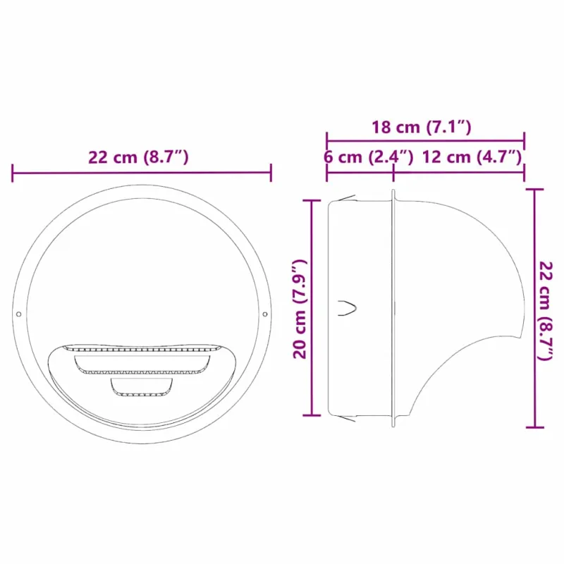 Oro ventiliacijos dangčiai 8 pcs Sidabro 200 mm