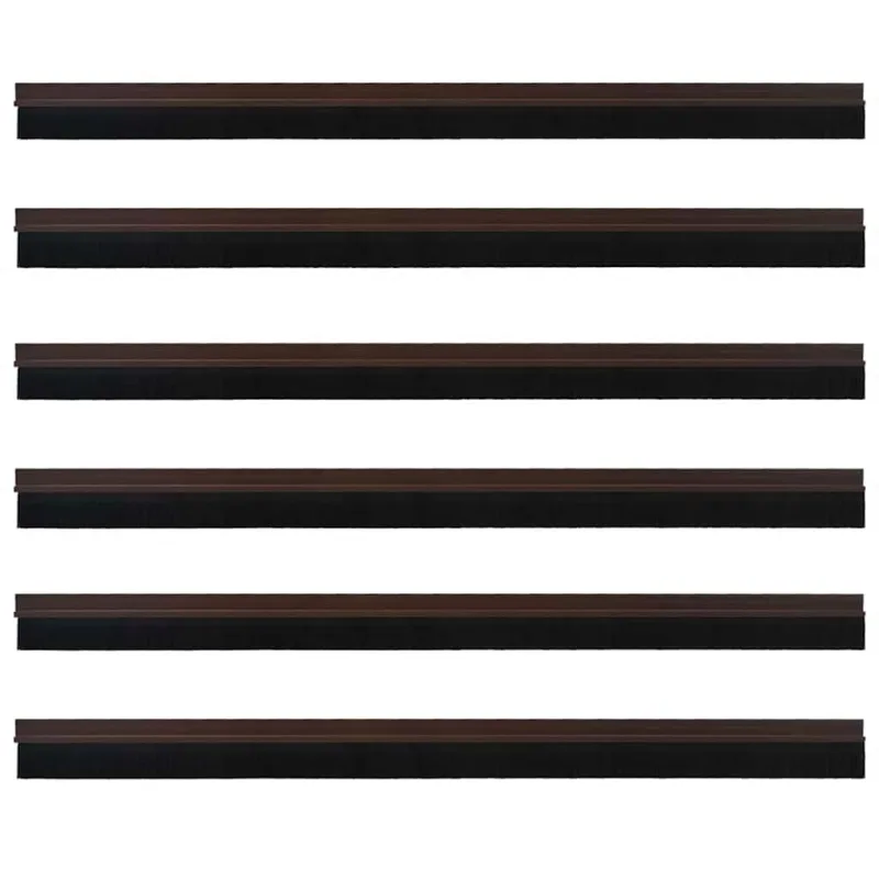 Savarankiškai klijuojami durų šepetėlių sandarikliai 6 pcs Ruda
