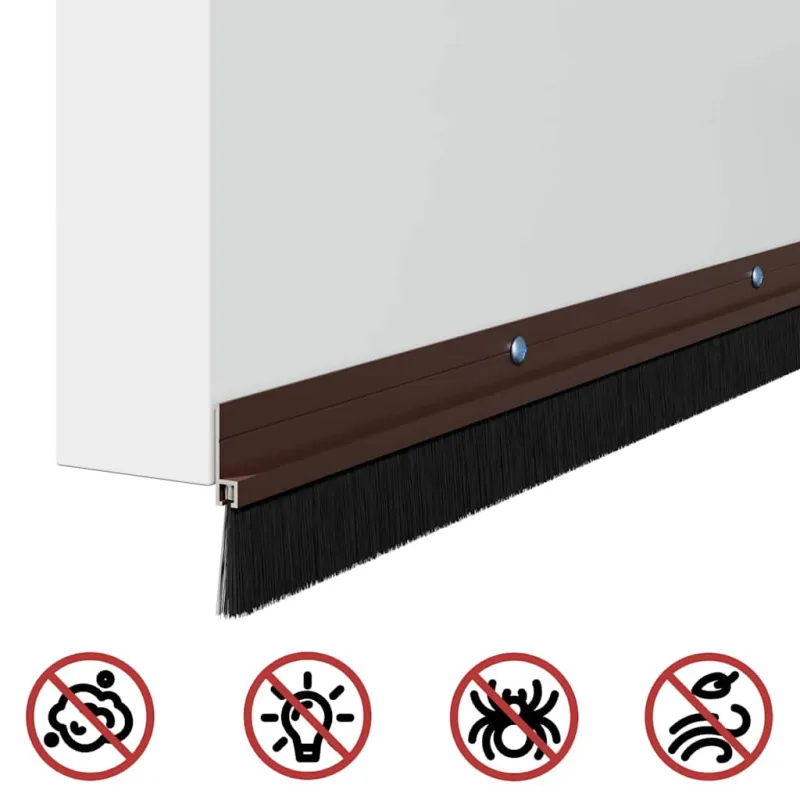 Sukabinamų durų šepetėlių sandarikliai 2 pcs Ruda 100 cm