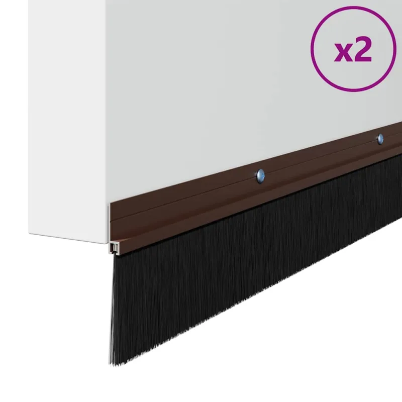 Sukabinamų durų šepetėlių sandarikliai 2 pcs Ruda 100 cm