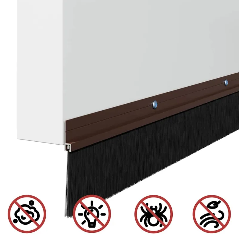 Sukabinamų durų šepetėlių sandarikliai 2 pcs Ruda 100 cm