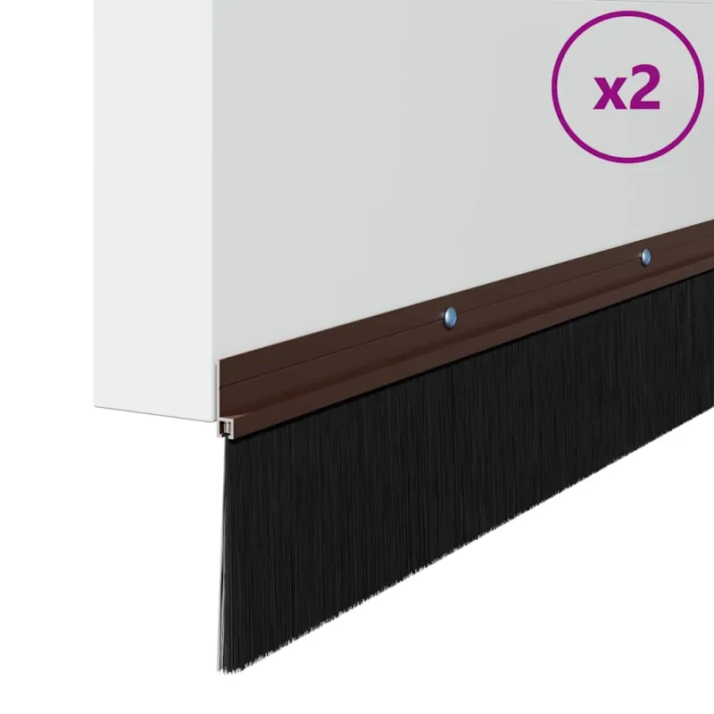 Sukabinamų durų šepetėlių sandarikliai 2 pcs Ruda 100 cm