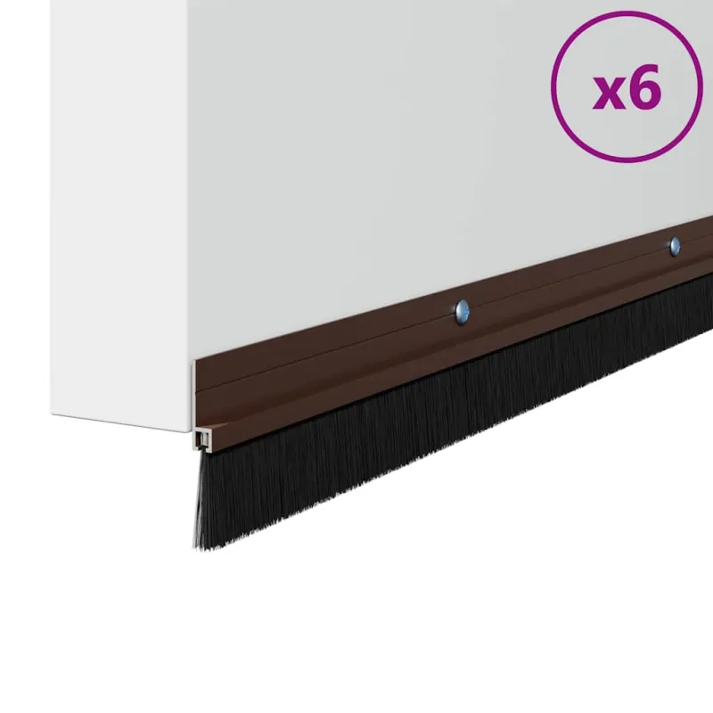 Sukabinamų durų šepetėlių sandarikliai 6 pcs Ruda 100 cm