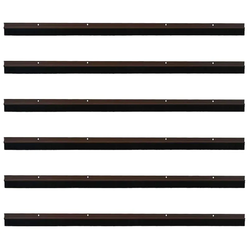 Sukabinamų durų šepetėlių sandarikliai 6 pcs Ruda 100 cm