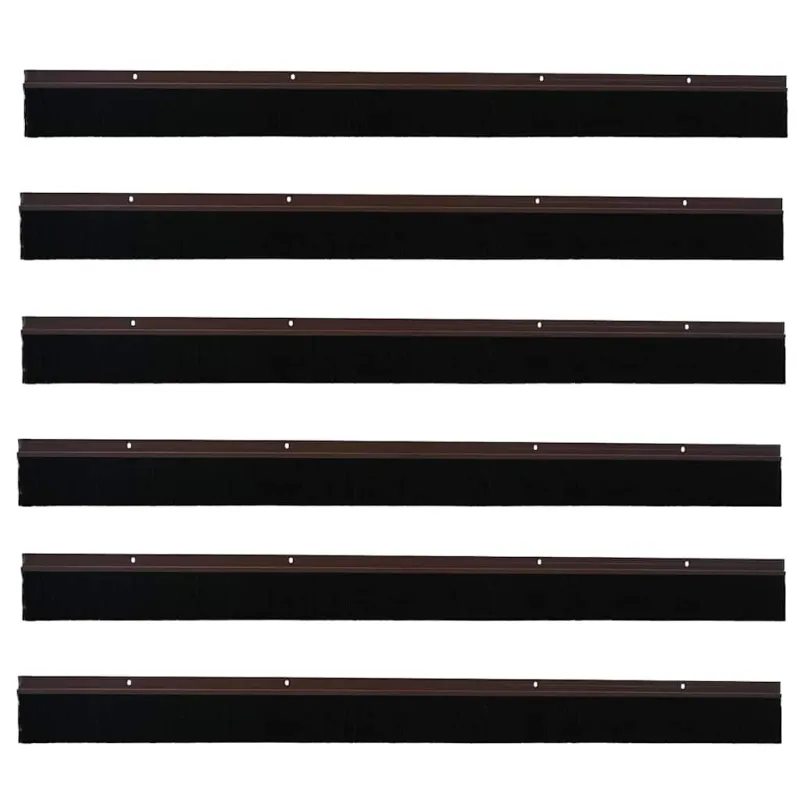 Sukabinamų durų šepetėlių sandarikliai 6 pcs Ruda 100 cm