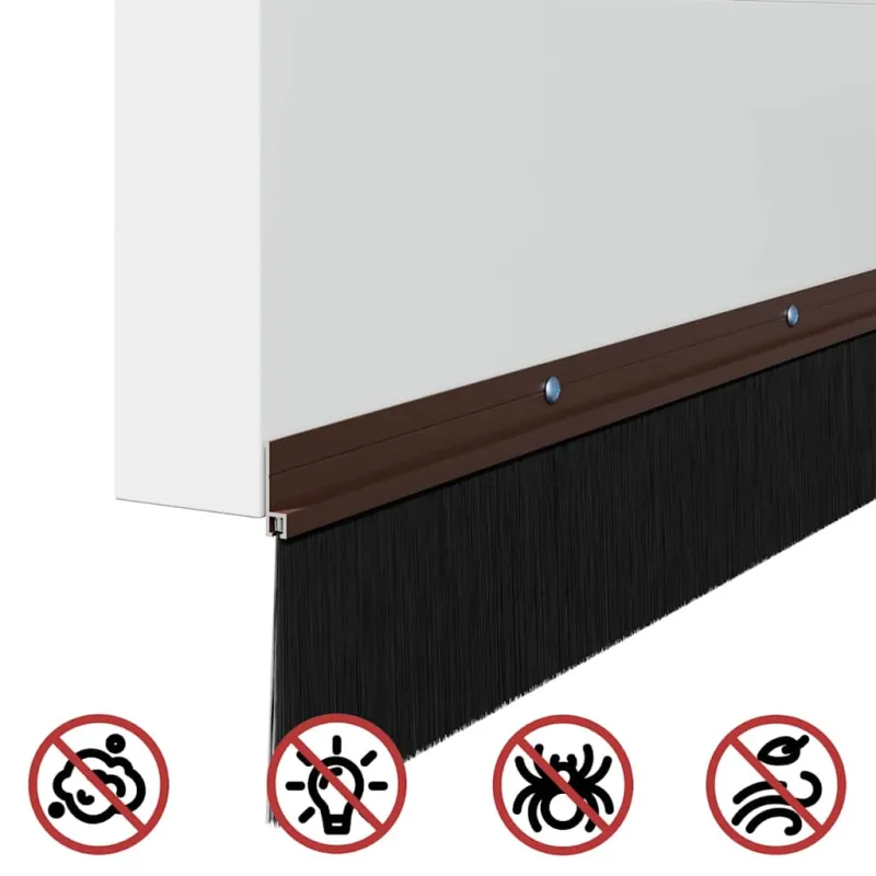 Sukabinamų durų šepetėlių sandarikliai 6 pcs Ruda 100 cm