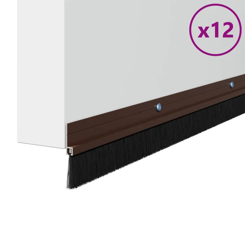 Sukabinamų durų šepetėlių sandarikliai 12 pcs Ruda 100 cm