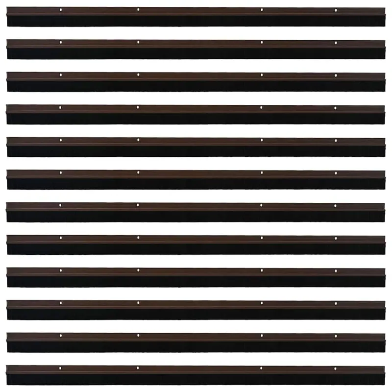 Sukabinamų durų šepetėlių sandarikliai 12 pcs Ruda 100 cm