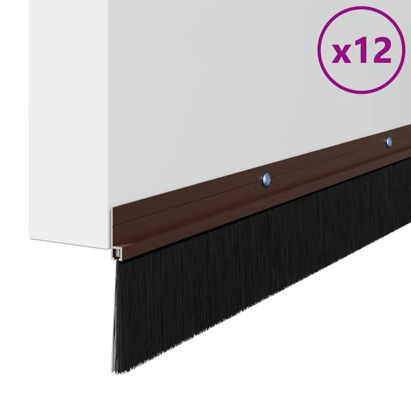 Sukabinamų durų šepetėlių sandarikliai 12 pcs Ruda 100 cm