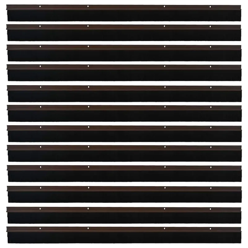 Sukabinamų durų šepetėlių sandarikliai 12 pcs Ruda 100 cm