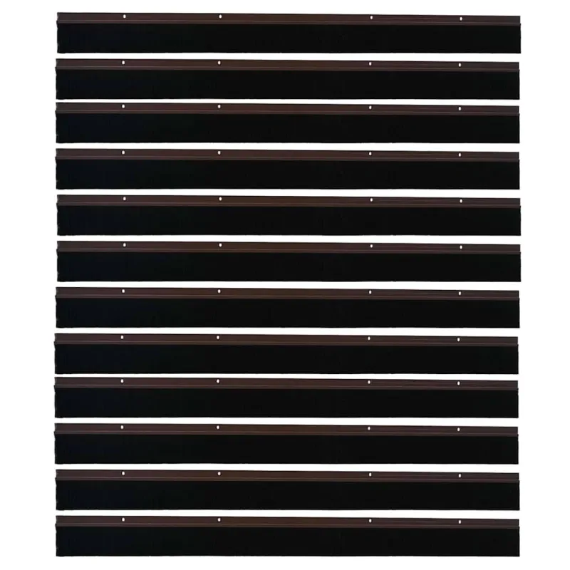 Sukabinamų durų šepetėlių sandarikliai 12 pcs Ruda 100 cm