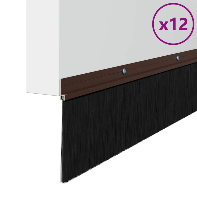 Sukabinamų durų šepetėlių sandarikliai 12 pcs Ruda 100 cm