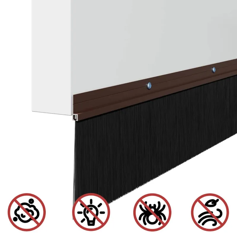 Sukabinamų durų šepetėlių sandarikliai 12 pcs Ruda 100 cm