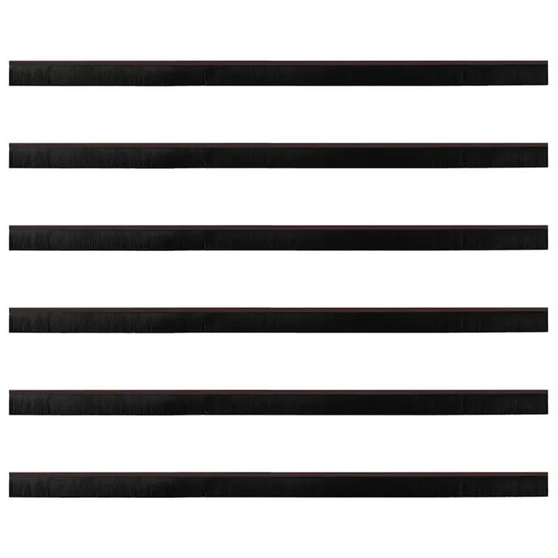 Sukabinamų durų šepetėlių sandarikliai 6 pcs Ruda 100 cm
