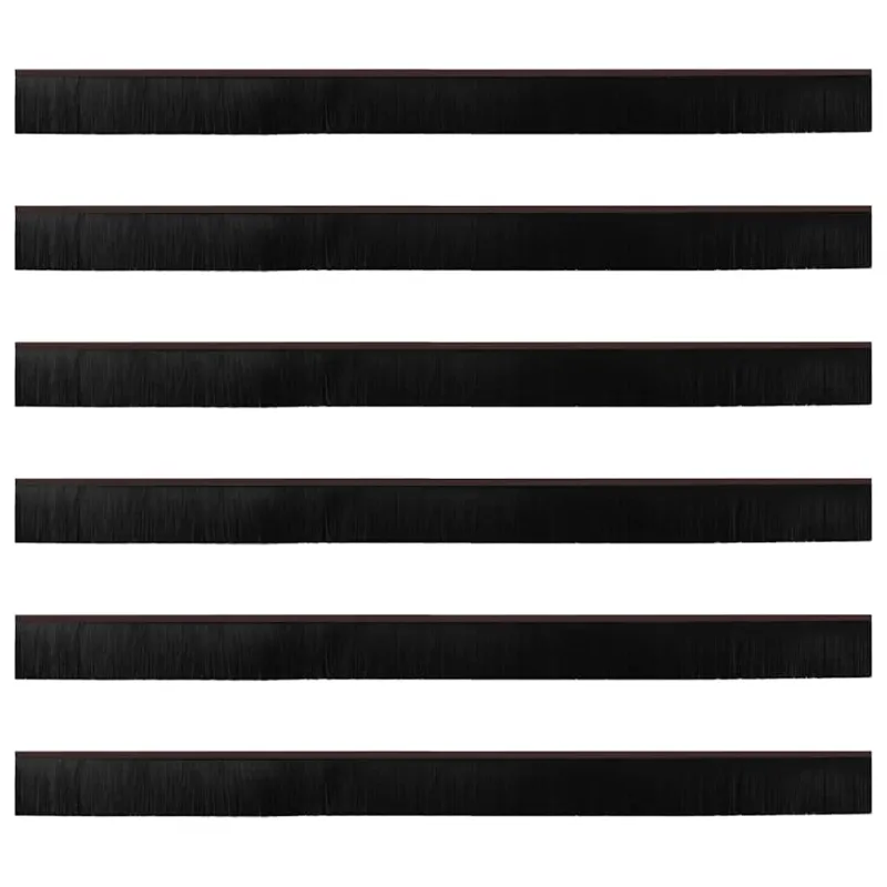 Sukabinamų durų šepetėlių sandarikliai 6 pcs Ruda 100 cm