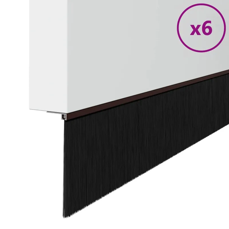 Sukabinamų durų šepetėlių sandarikliai 6 pcs Ruda 100 cm
