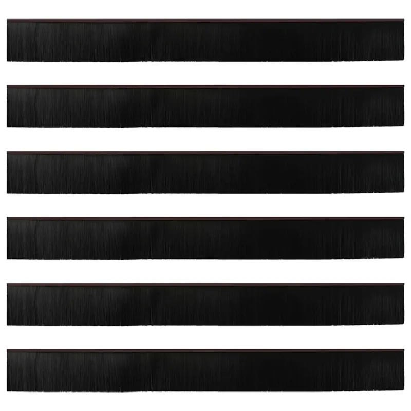 Sukabinamų durų šepetėlių sandarikliai 6 pcs Ruda 100 cm