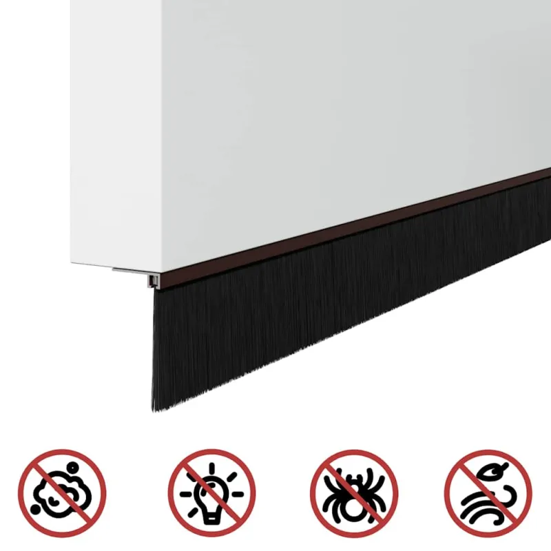 Sukabinamų durų šepetėlių sandarikliai 12 pcs Ruda 100 cm