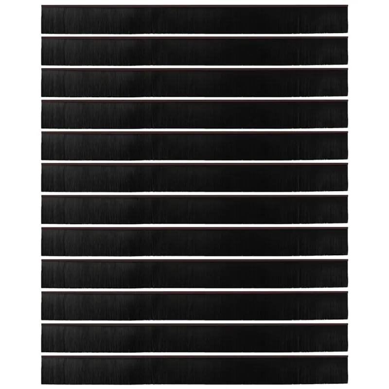 Sukabinamų durų šepetėlių sandarikliai 12 pcs Ruda 100 cm