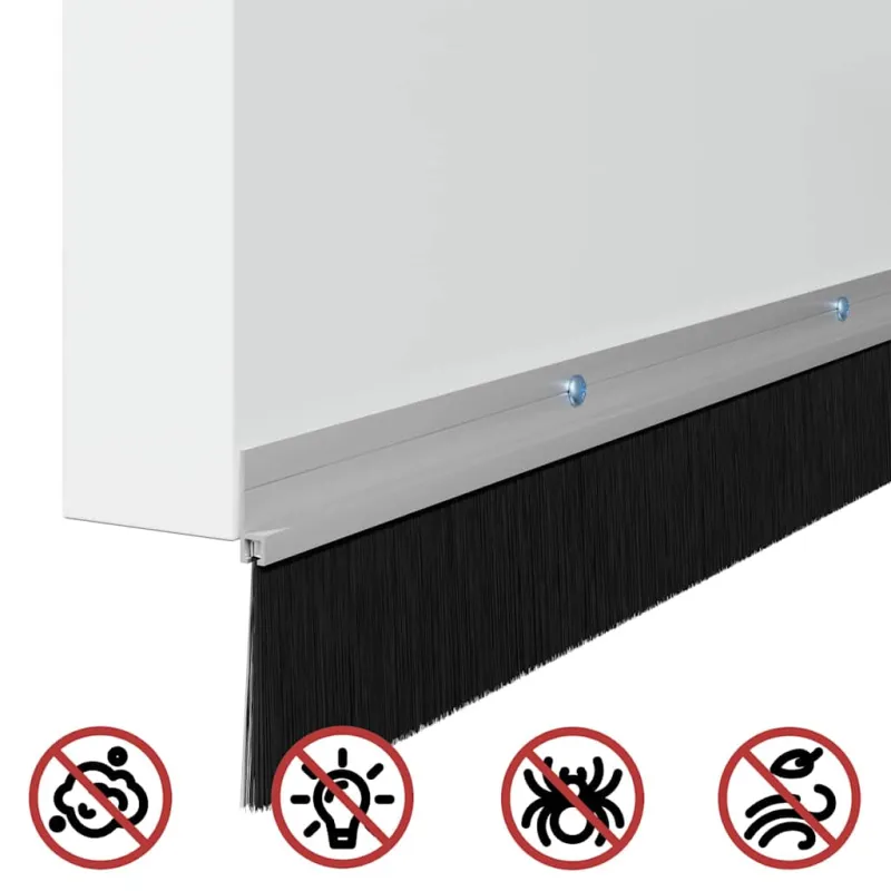 Sukabinamų durų šepetėlių sandarikliai 6 pcs Sidabro 100 cm