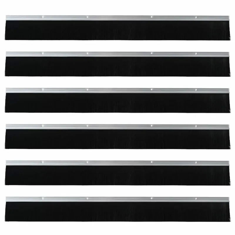 Sukabinamų durų šepetėlių sandarikliai 6 pcs Sidabro 100 cm