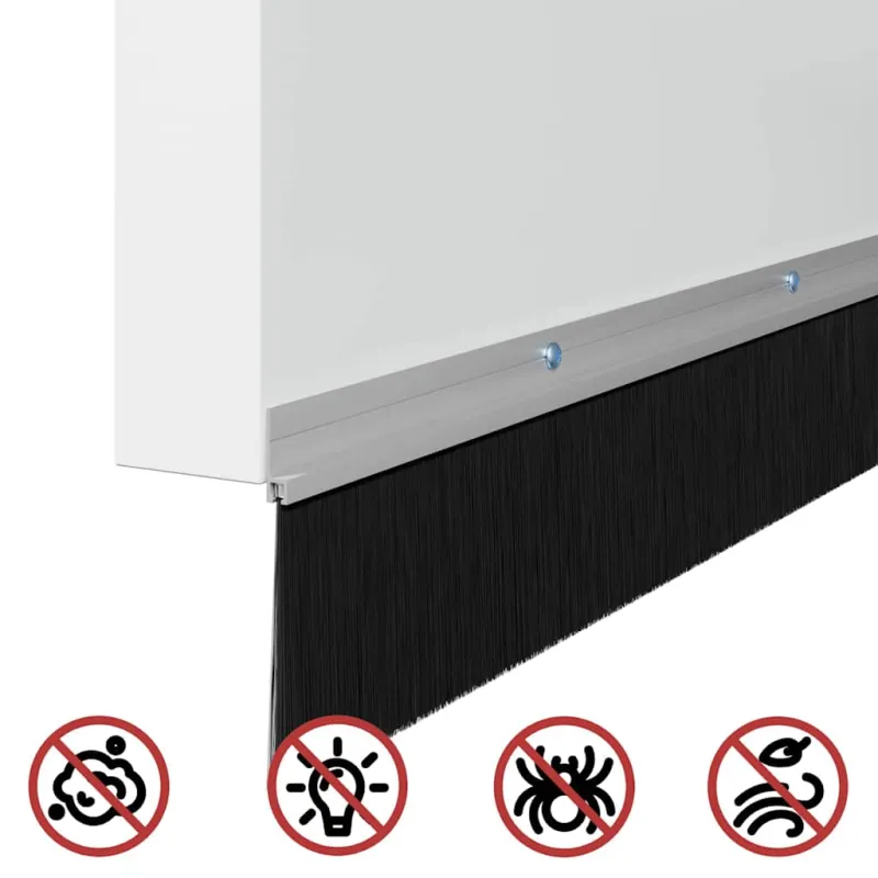 Sukabinamų durų šepetėlių sandarikliai 6 pcs Sidabro 100 cm